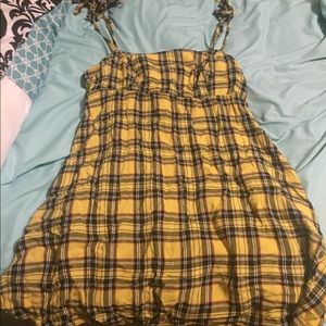 yellow and black checkered dress